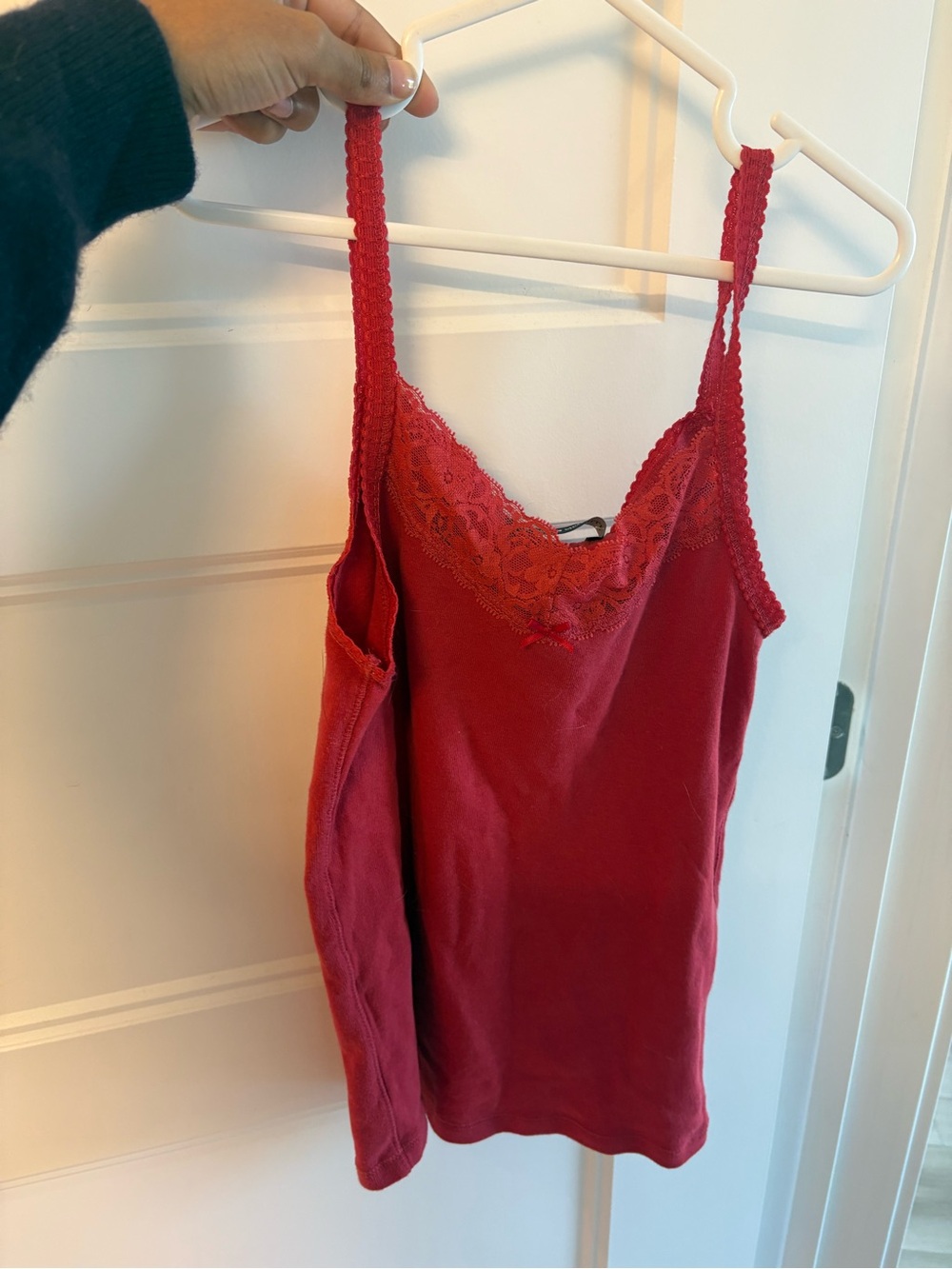 Brandy melville Red Lace-Trim Camisole Tank Top